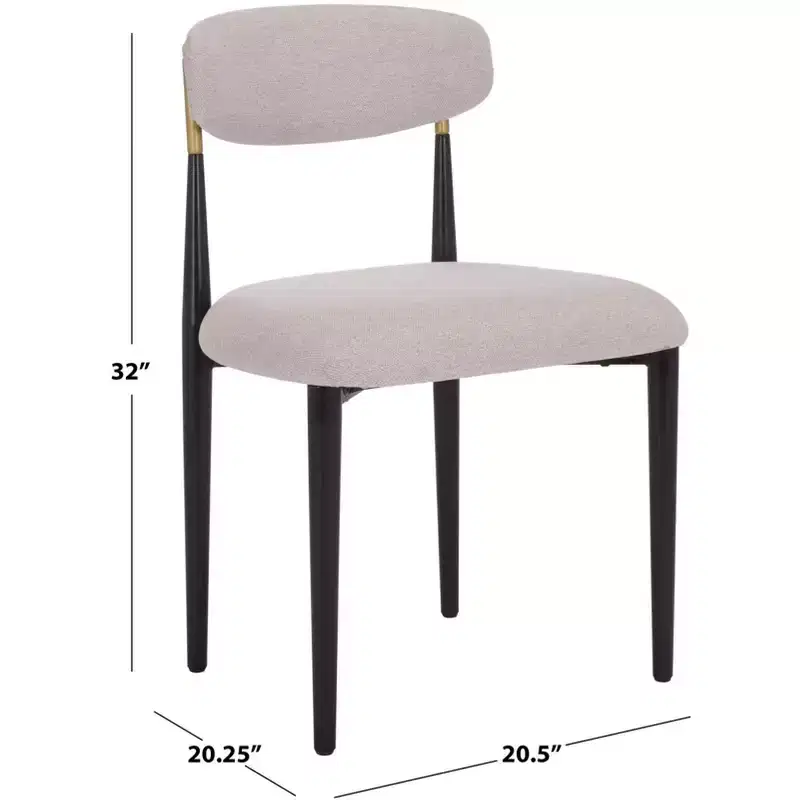 Covelle Dining Chair - Set of 2 - DCH6400 - Black Gold/Dove Grey - Safavieh
