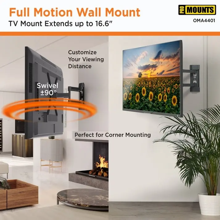 ProMounts Articulating Full Motion TV Wall Mount - 24-60