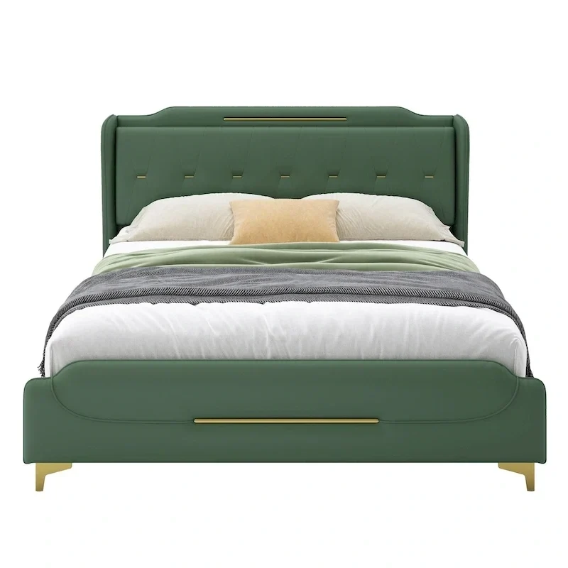 Modern Upholstered PU Leather Bed