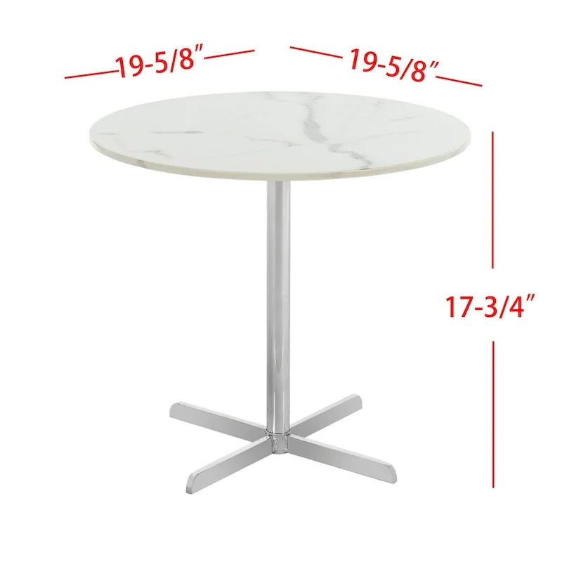 SAFAVIEH Peggy White/ Brass Round Side Table - 19.6 x 19.6 x 17.8 - 20Wx20Dx18H