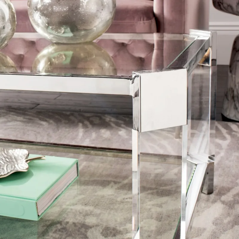 Clear Glass Coffee Table - 58 W x 26 L x 16 H - 58Wx26Dx16H