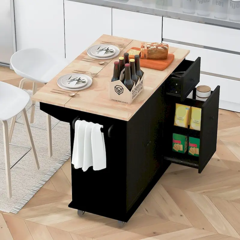 54 Kitchen Island Cart with Wheels