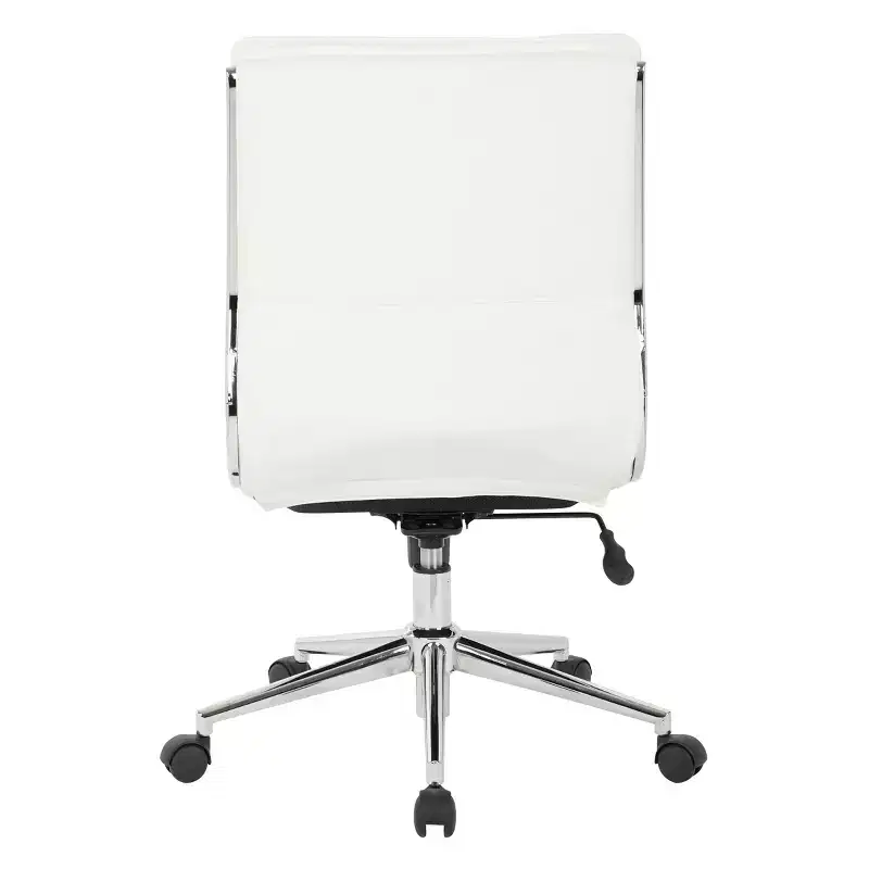 Armless Mid Back Manager's Faux Leather Chair with Chrome Base - OSP Designs