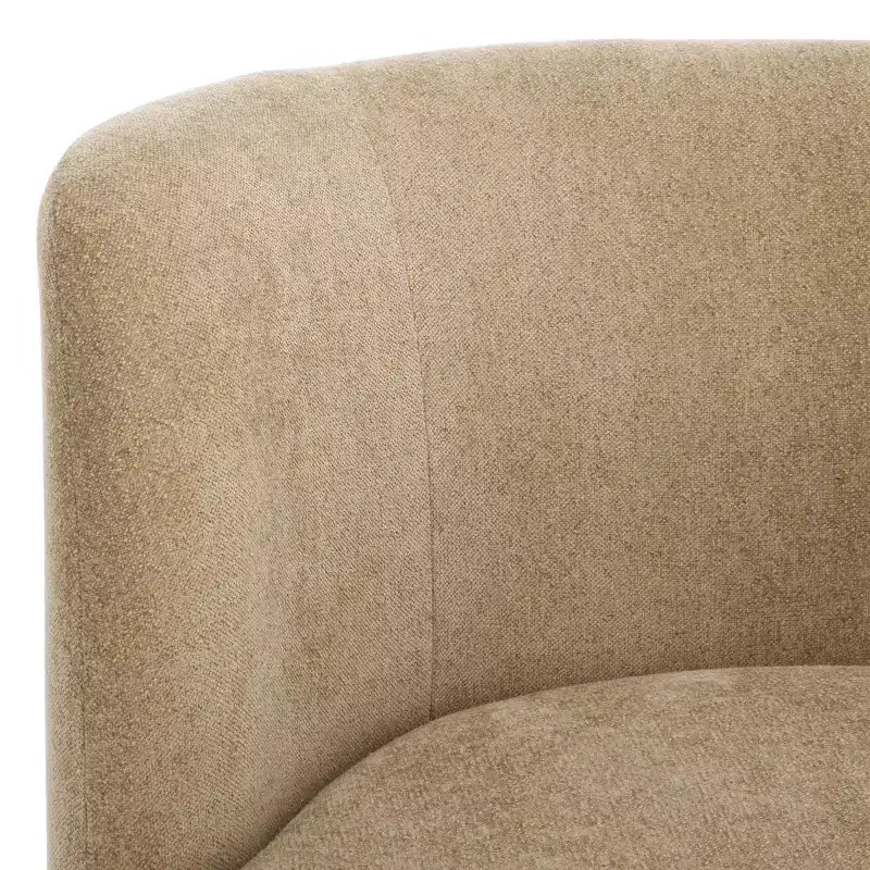 Swivel Accent Chair, Armless Linen Upholstered, 360-Degree Rotation, Wood Frame, 275LBS