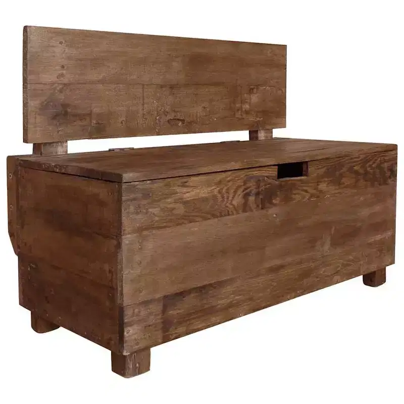 Bench Solid Mahogany Wood 33.9x15.7x23.6