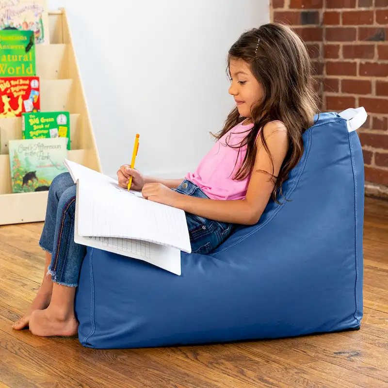 Jaxx Juniper Jr Kids Bean Bag Chair, Premium Vinyl, Royal Blue