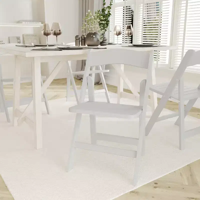 Early American Wood / Oak / White Solid Wood Folding Dining Chair – Seats 1
