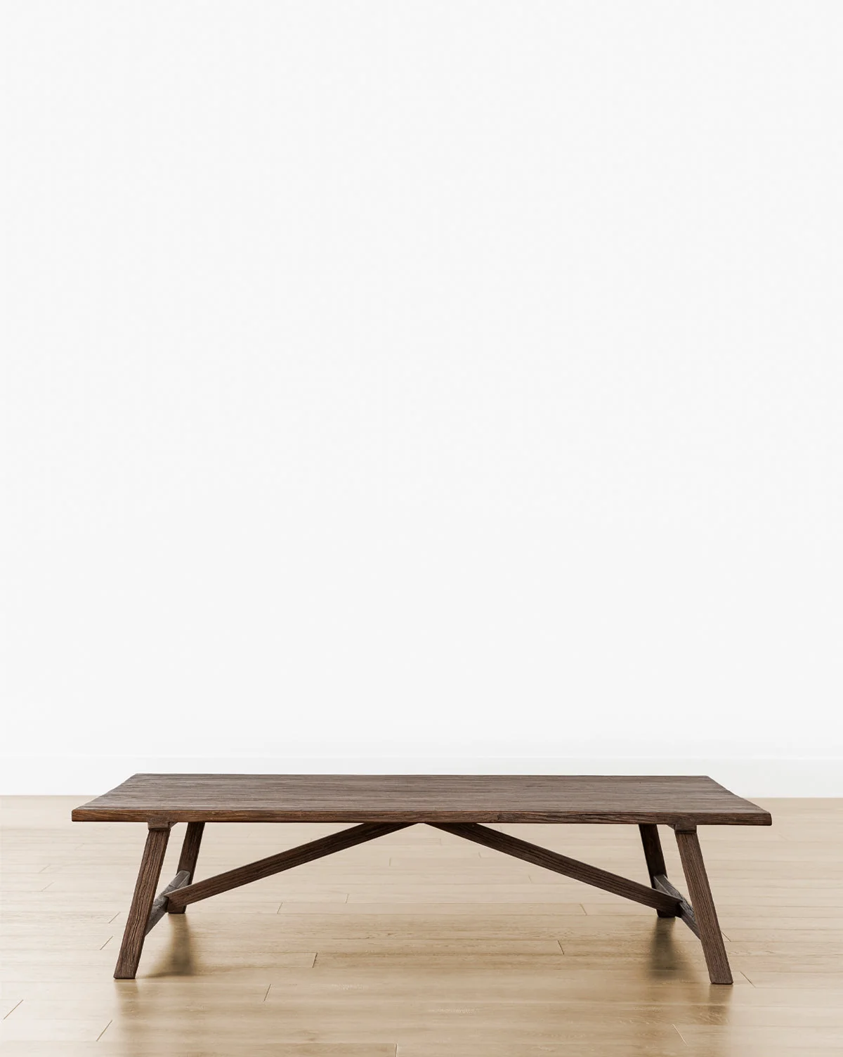 Rustic Reclaimed Elm Coffee Table with Farmhouse Dovetail Construction for Living Room