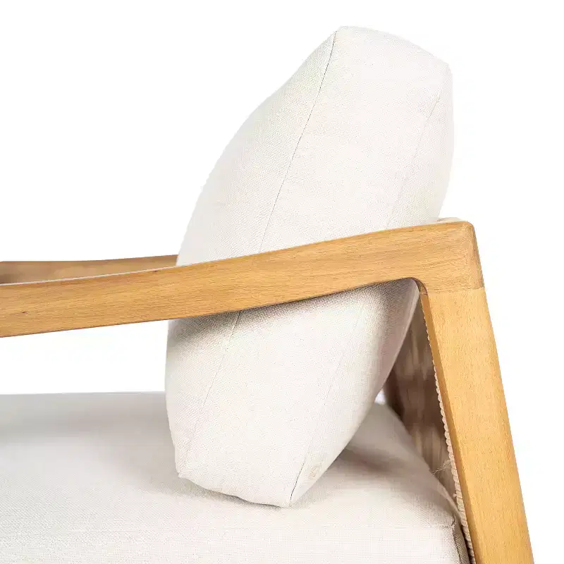 Christopher Knight Home Ritu Modern Acacia Wood Patio Club Chair with Rope Back Detail and Cushion
