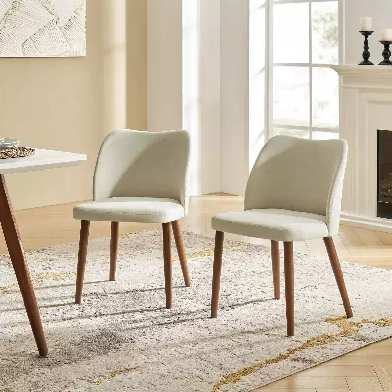 Elisa Mid-century Modern Upholstered Dining Chair Set of 2| ART OF LIVING DESIGNS