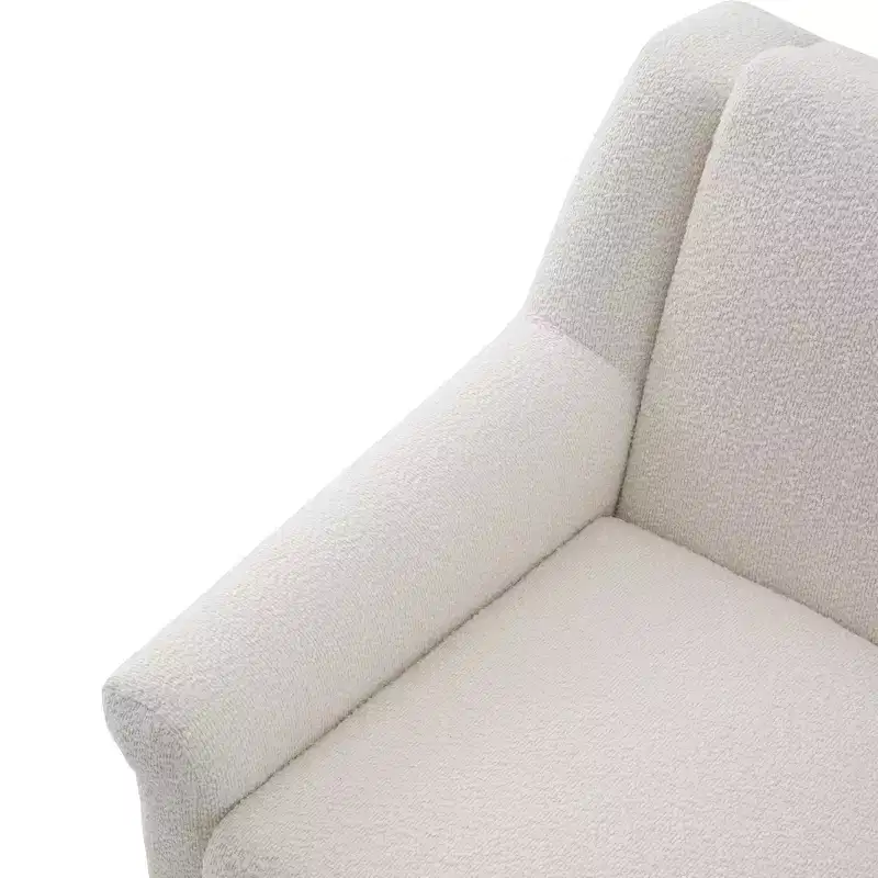 Whisen Sculptural Flared Arm Accent Chair with Solid Wood Frame Modern Reclined Upholstered Lounge Chair, Ergonomic Reading Chair