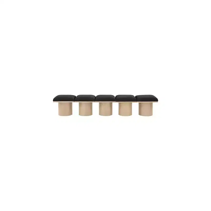 Black Boucle Fabric Bench