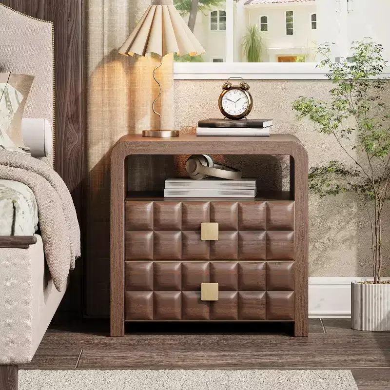 Christopher Knight Home Salome Modern Nightstand with 2 Drawers and 1 Open Shelf