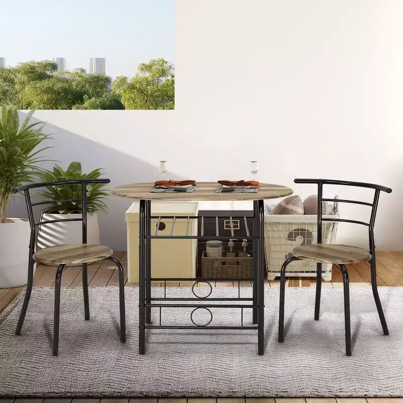 EROMMY Dining Table Set Featuring a Stylish Faux Marble or Wood Grain Table with Modern Chairs
