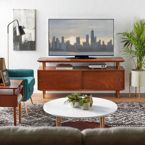 Mid-Century Modern Wood TV Stand