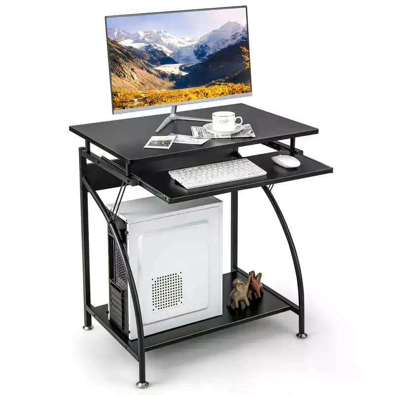 Costway 27.5 Laptop Table Computer Desk for Small Spaces with Pull-out Keyboard Tray