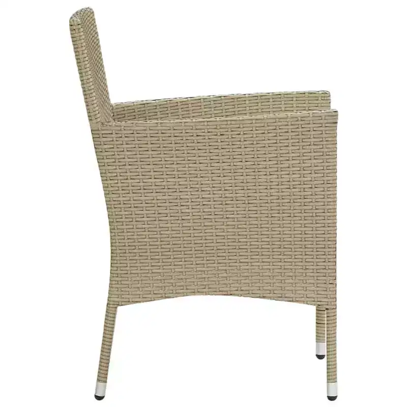 vidaXL Rattan Chair Set of 2 Poly Rattan and Steel