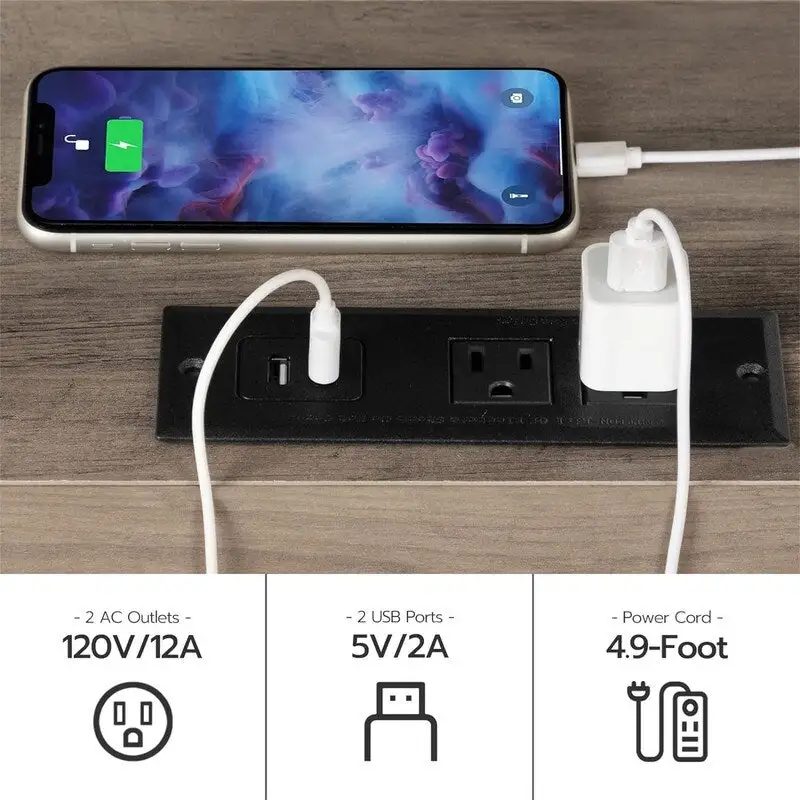 Bedside Table with Charging Station