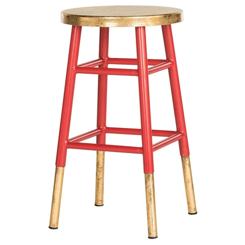 24-Inch Counter Stool, Navy Gold Black Red White Two-Tone, 14