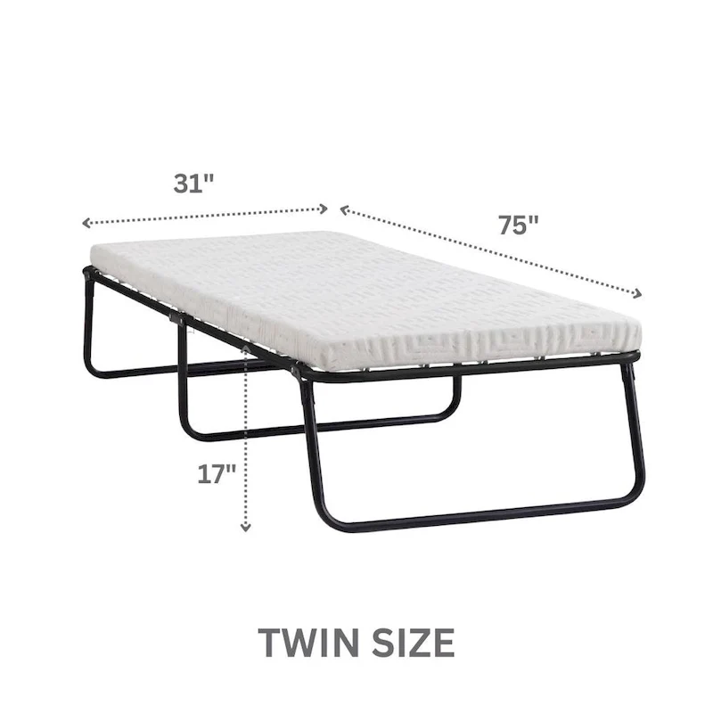 Nautica Home Gellux Cooling Gel Foam Folding Steel Frame Guest Bed