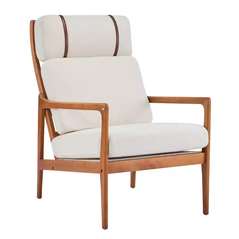 Mid-Century Modern Accent Chair – Beige