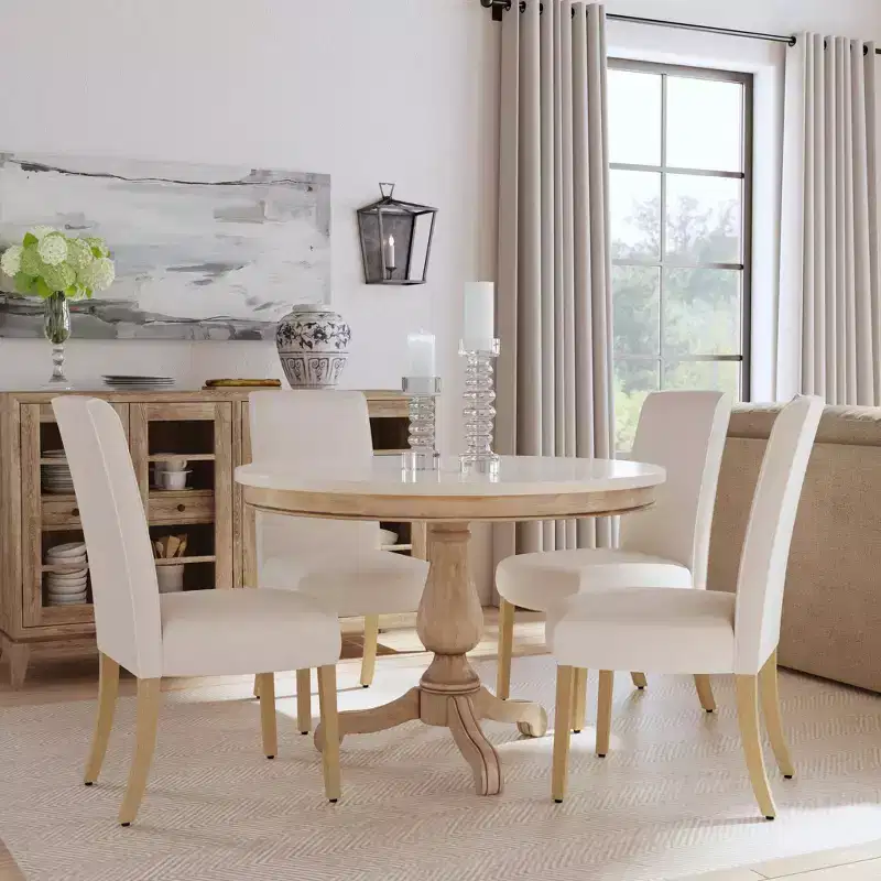 Set of 2 Scalloped Detail Dining Chairs - HomePop