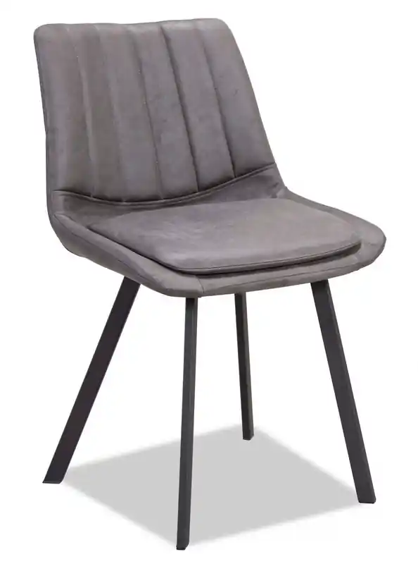 Dining Chair, Charcoal Faux Leather