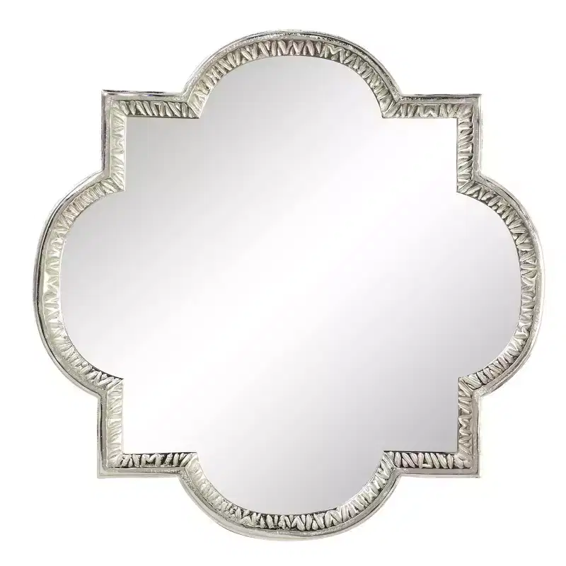 Aluminum Quatrefoil Wall Mirror Gray - Olivia & May