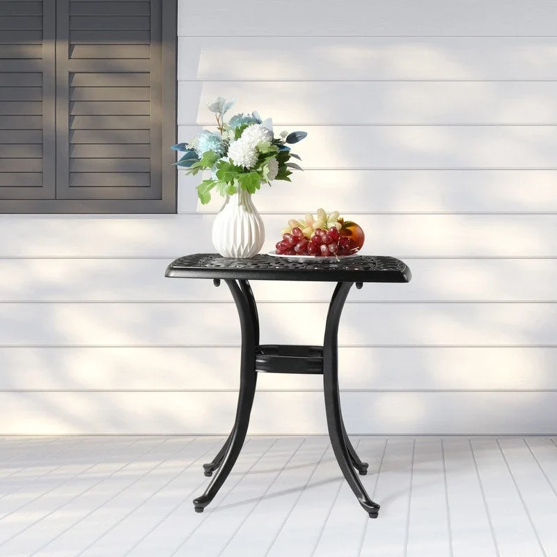 Patio 21  Cast Aluminum Dining Table with Umbrella Hole