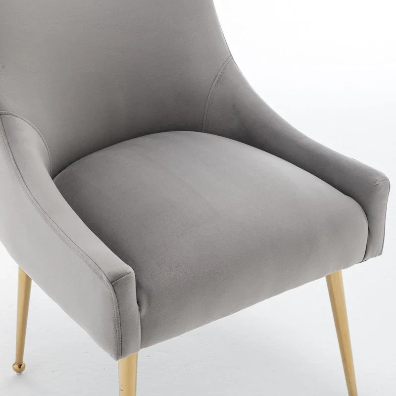 SEYNAR Velvet Upholstered Dining Chair Set of 2, Modern Glam Armless Side Chair