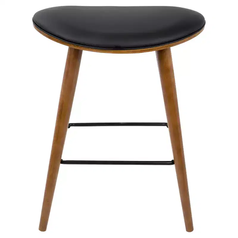 Set of 2 26 Saddle Counter Height Barstools with Faux Leather - LumiSource