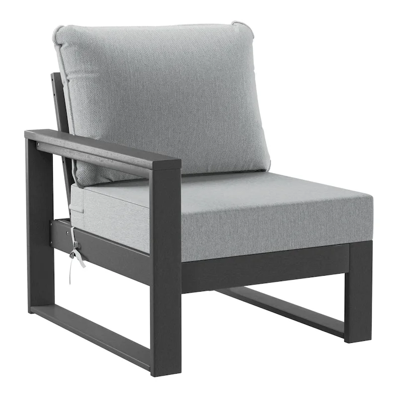 Polytrends Endless Patio 5-Piece Deep Seating Set with Ottoman with Gray Frame