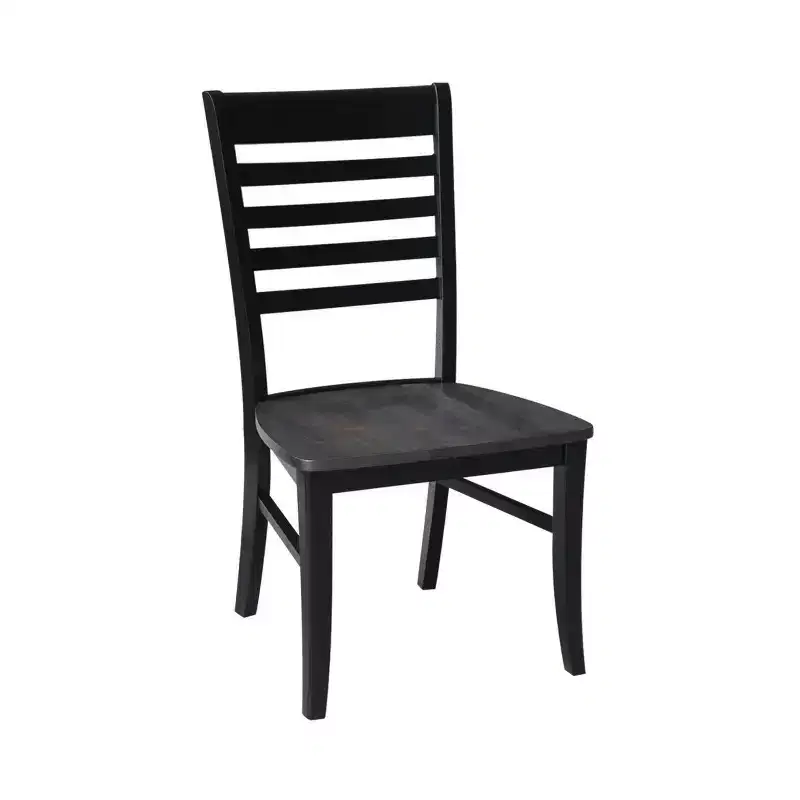 Set of 2 Cosmo Roma Ladderback Chairs Coal Black/Black - International Concepts