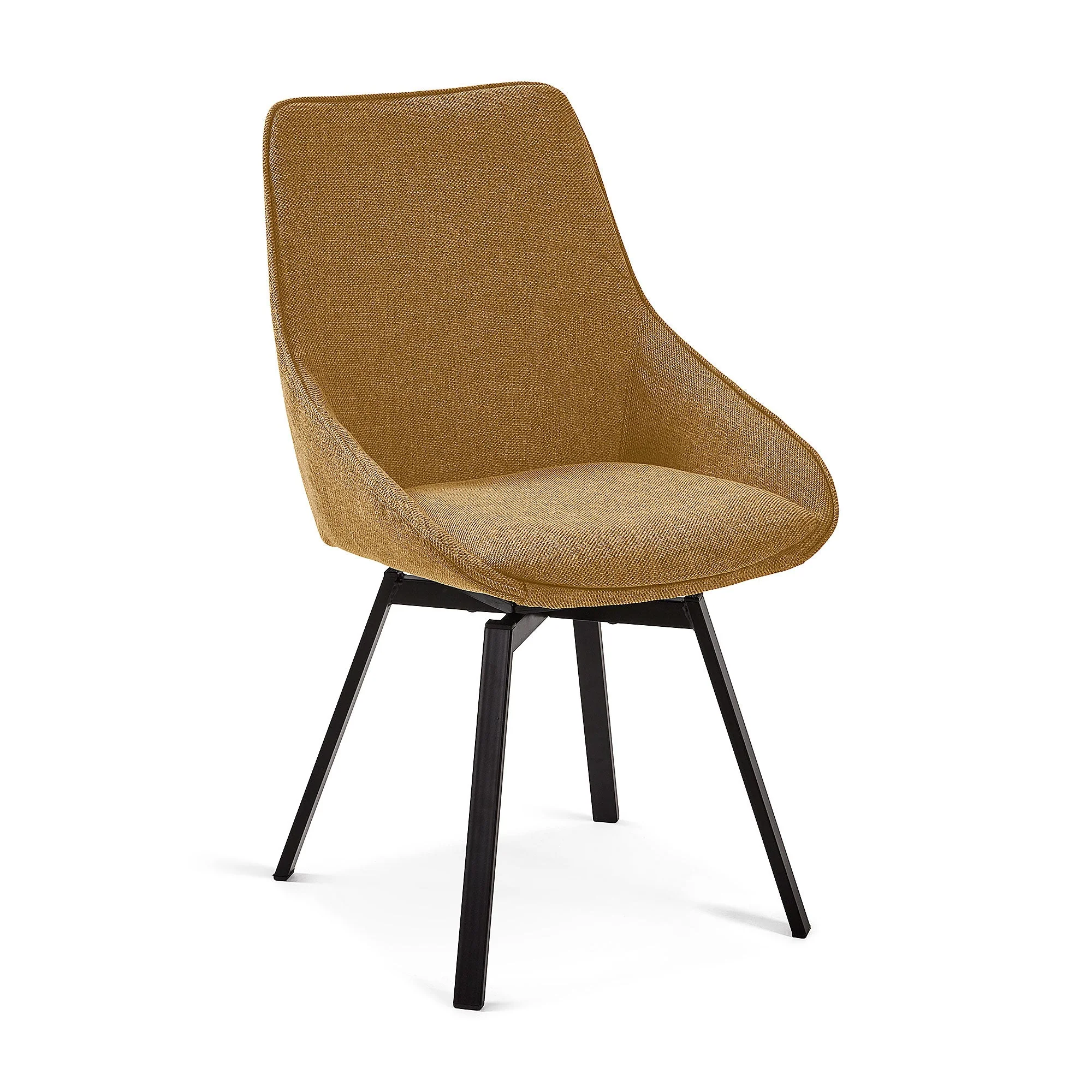 Modern Black Metal Dining Chair with Swivel for Dining Room