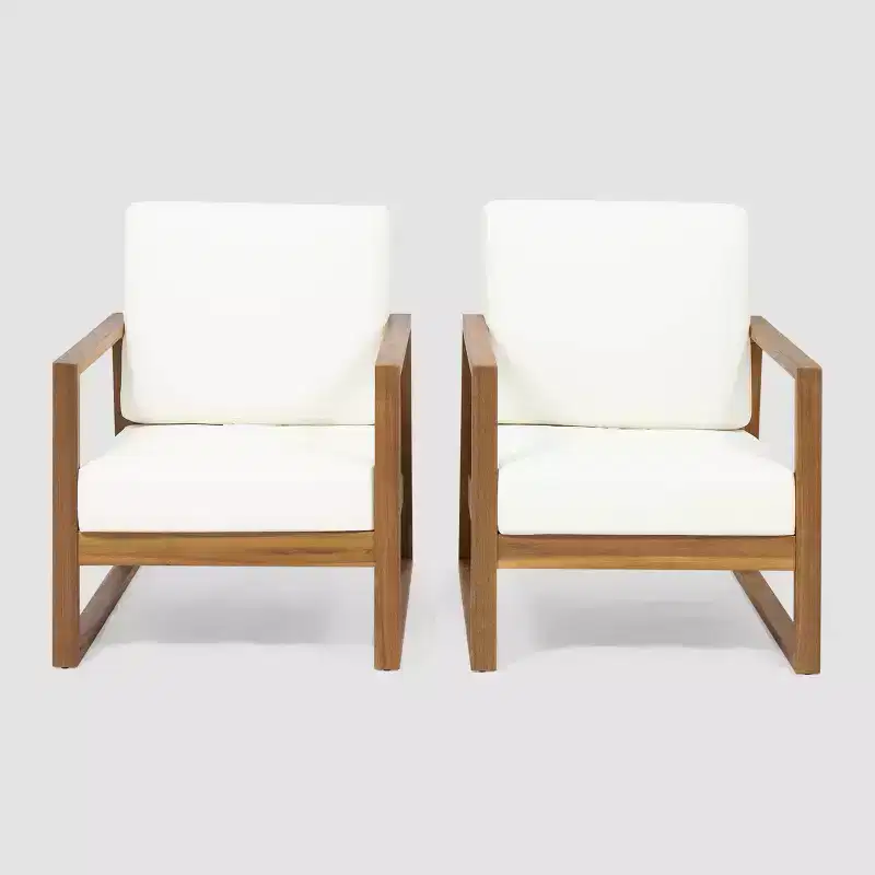 Belgian 2pk Acacia Wood Club Chair - Christopher Knight Home