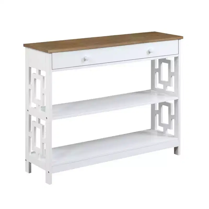 Town Square 1 Drawer Console Table with Shelves - Breighton Home