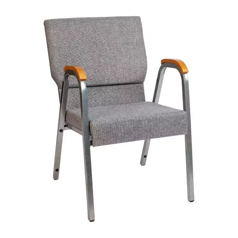 21W Stacking Wood Accent Arm Church Chair