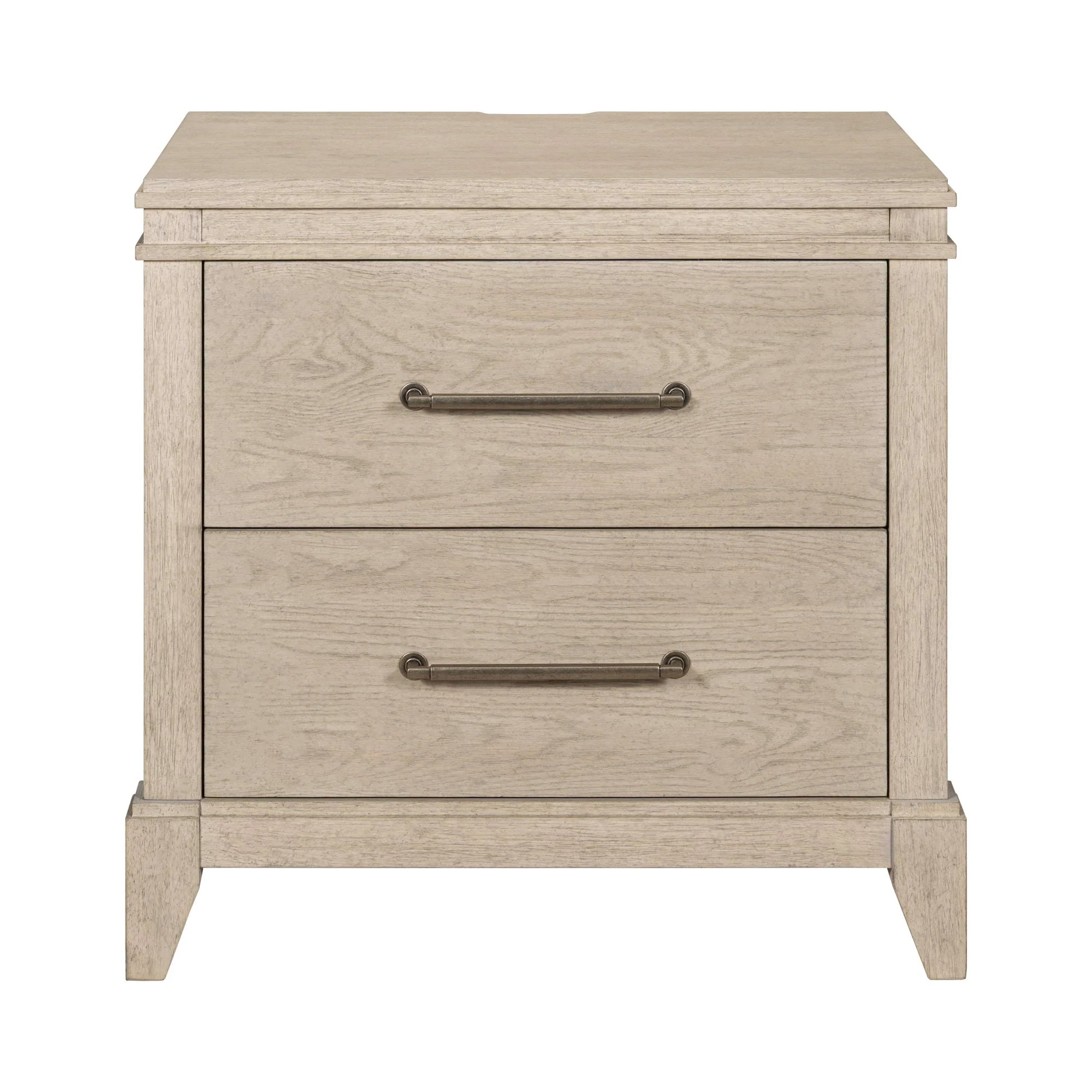 Nightstand With Charging Station - Sanctuary White — offers a transitional style showcasing a marriage of traditional and contemporary