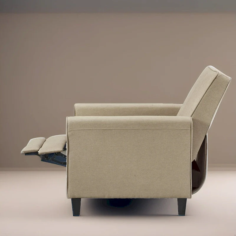 Pushback Recliner Chair with Adjustable Footrest and Padded Armrests