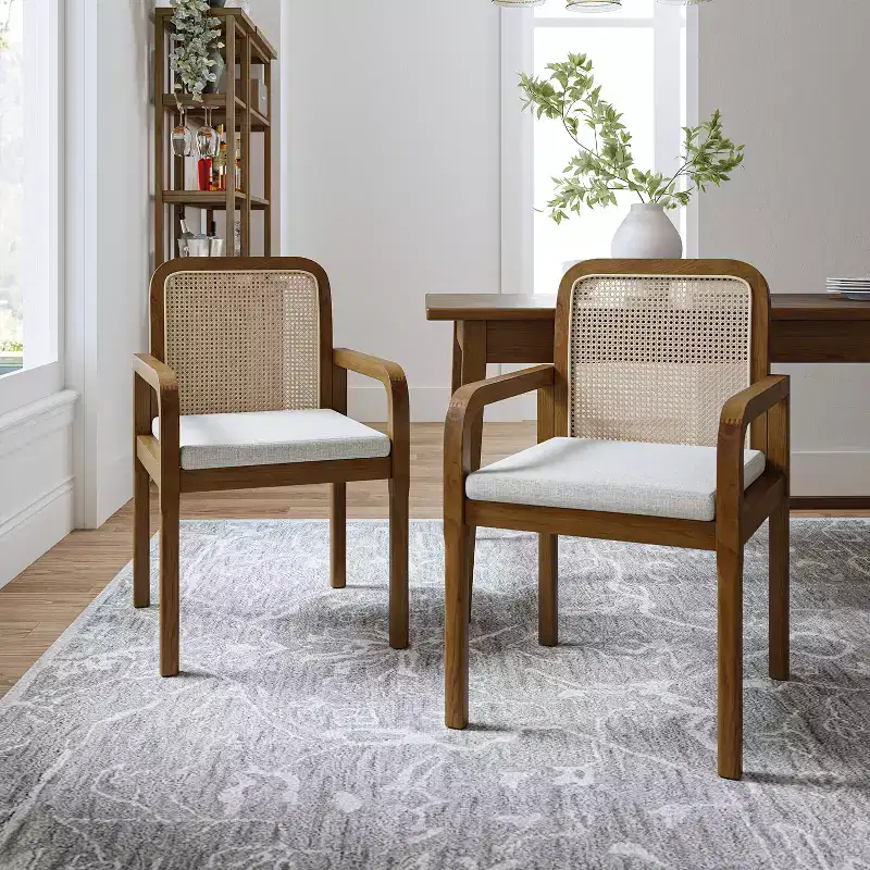 Hieromymus Modern Ratten Dining Chair with Removable Cushion|HULALA HOME