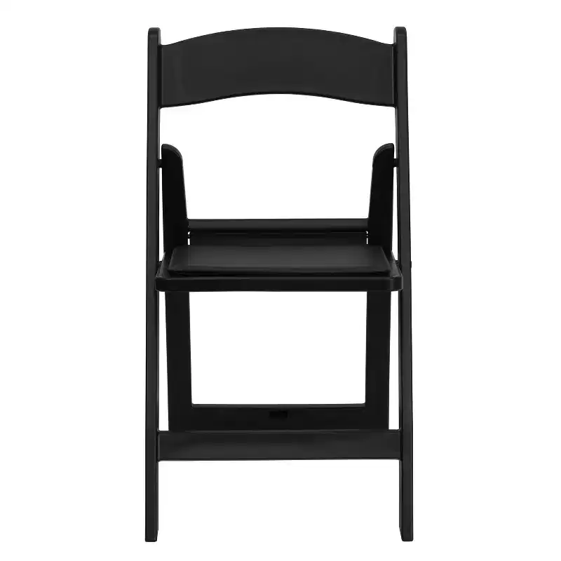 Emma and Oliver 2 Pack Wedding Party Event Resin Folding Chair with Vinyl Padded Seat