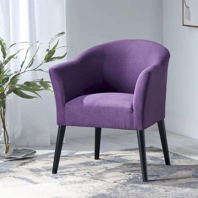 27 Upholstered Arm Chair with Rubber Wood Legs