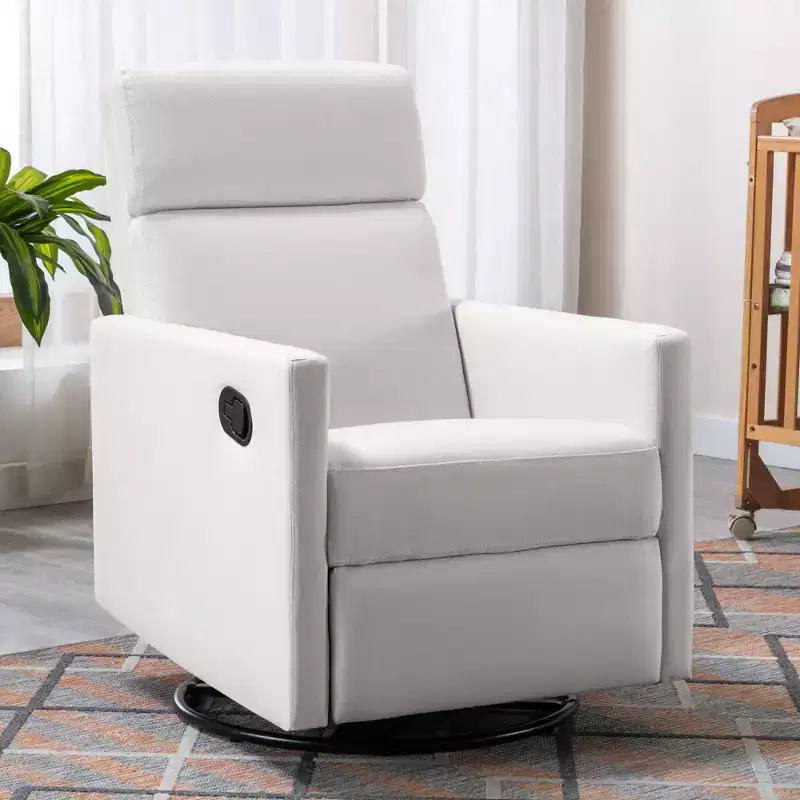 Okak Modern Accent Chairs for Bedroom, Upholstered Rocker Nursery Chair Plush Seating Glider Swivel Recliner Chair