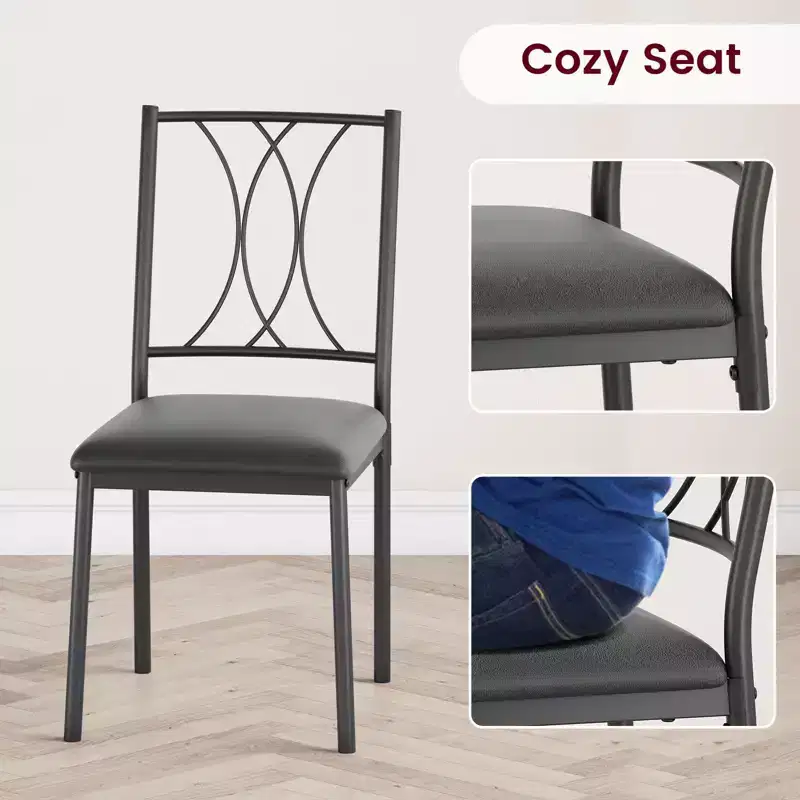 Rectangle Kitchen Table, with 4 Upholstered Chairs