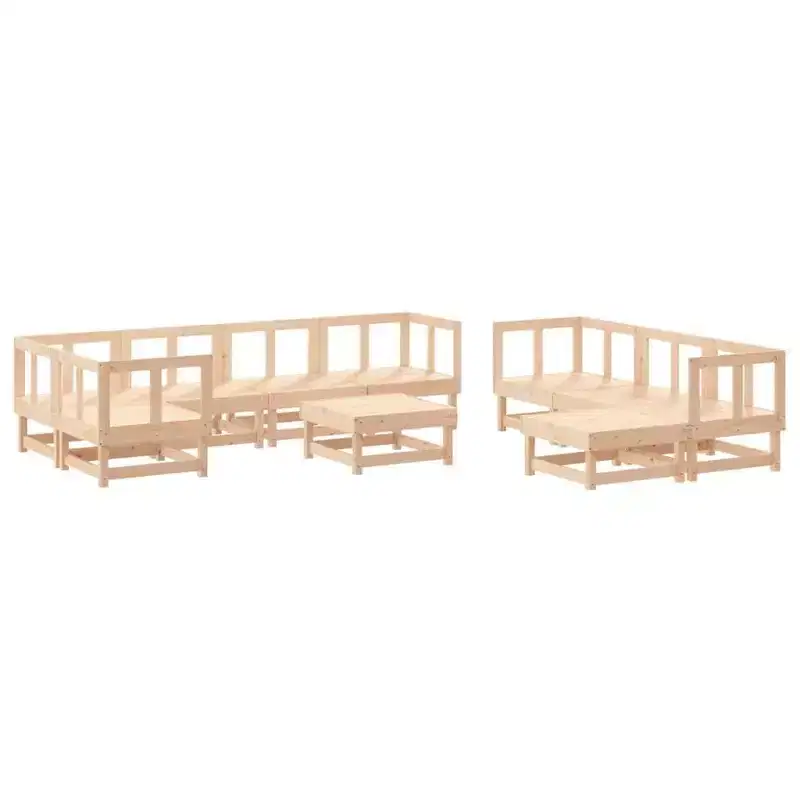vidaXL Garden Lounge Set Natural Wood Solid Pine Wood