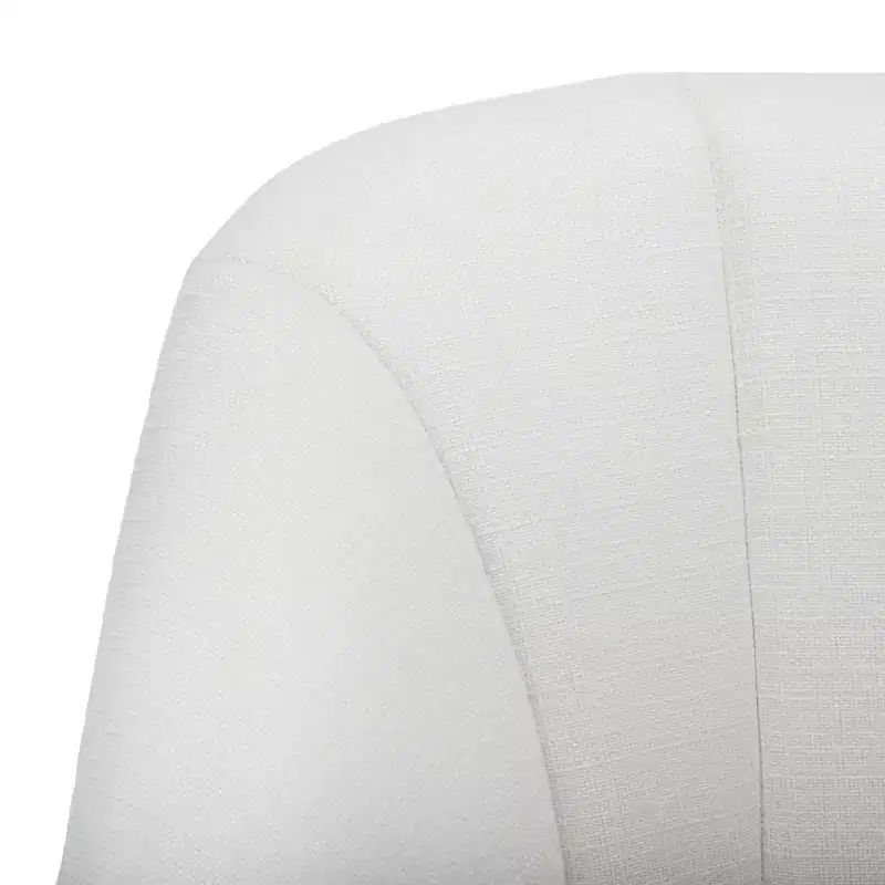 Polyester & Wood Accent Chair — White