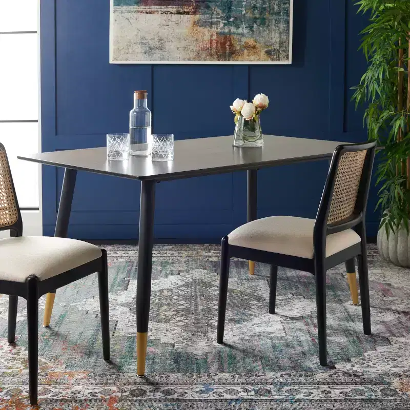 Rectangular Dining Table Black/Gold