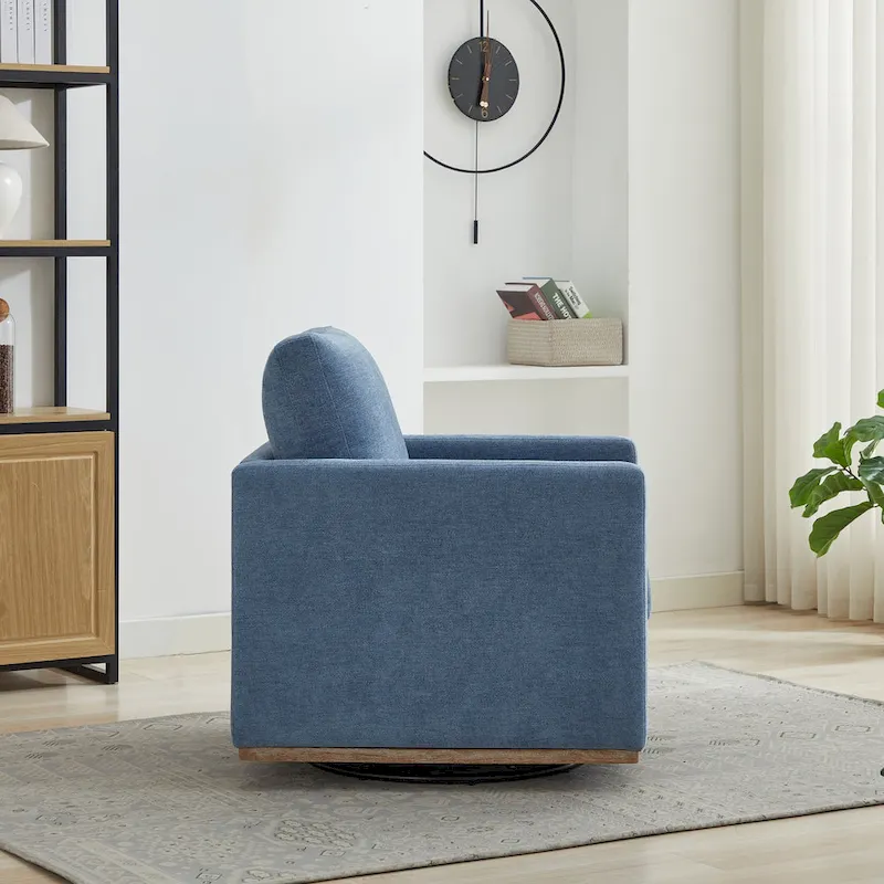 Square Upholstered Swivel Accent Chair