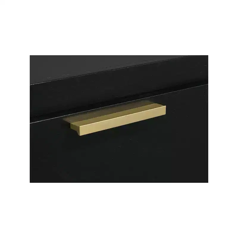 Black & Gold 2-Drawer Nightstand – Single
