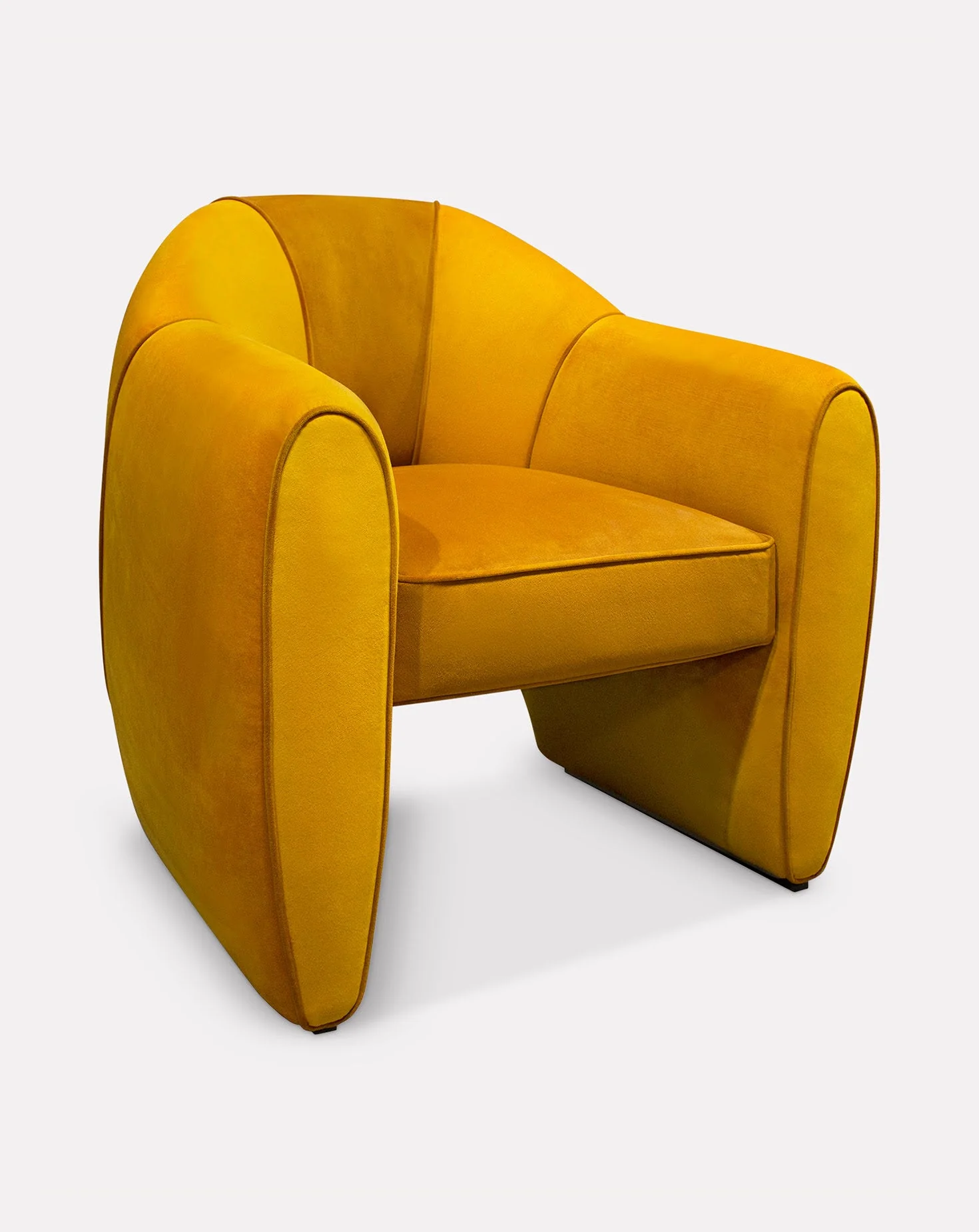 Striped Velvet Satin Sculptural Dining Chair